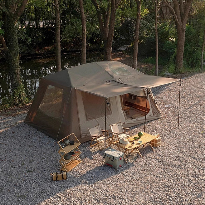 인피니 전동펌프 자동 공기주입식 에어텐트 에어쉘터 사계절 방수 중형 대형 가족 캠핑텐트, 3~4인용(2.9mx2.2m)