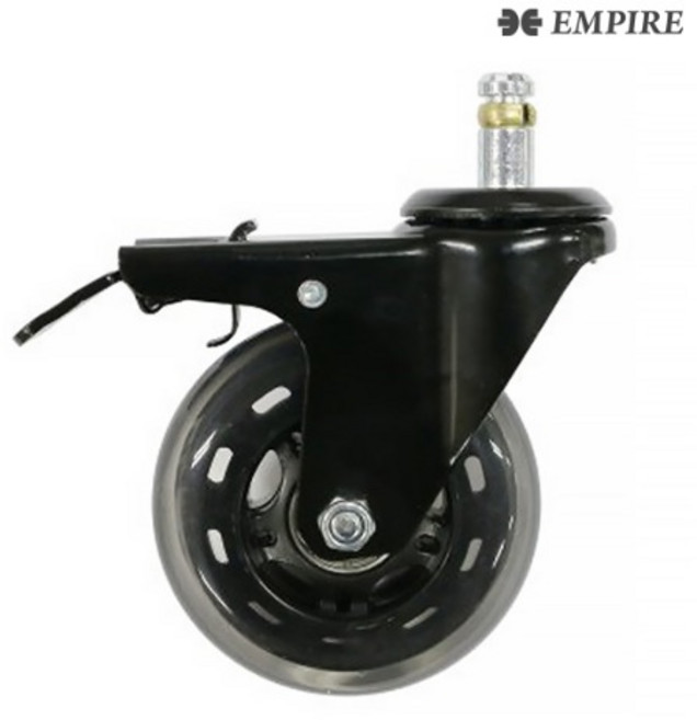 4인치 무소음 우레탄 인라인바퀴, 링 브레이크 DLB4R1122BK 투명(1개), 1개