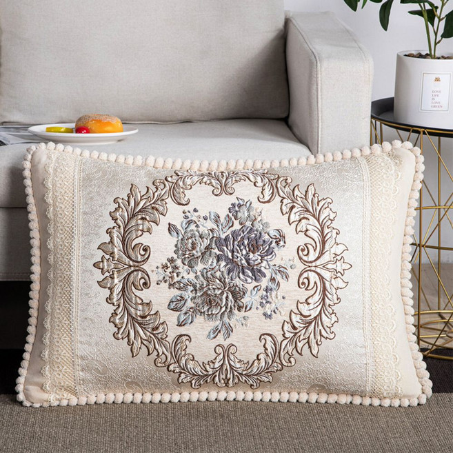 쇼파 쿠션 허리 엔틱 북유럽 소파 등받이, 럭셔리-베이지