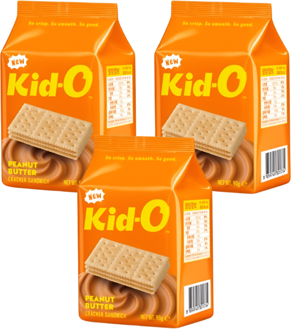 키도 땅콩버터향 크래커 피넛버터크림, 3개, 90g