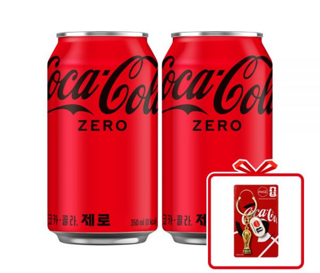 코카-콜라 제로 CA 350ml 48개2X24입 + 월드컵 트로피 키링 옵션선택, 단품