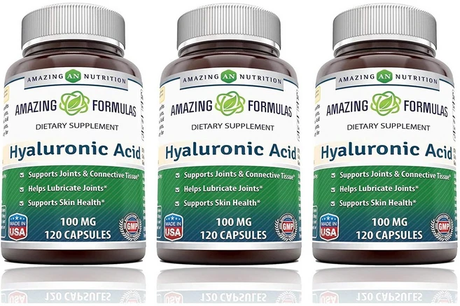 어메이징뉴트리션 먹는 히알루론산 100mg 120캡슐 x 3통 히알루로닉, 120정 - 쿠팡