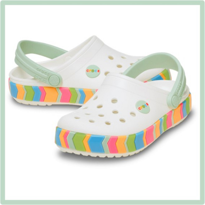 [매장정품] 크록스 크록밴드 쉐브론 밴드 클로그 토들러 CROCS CROCBAND CHEVRON BAND CLOG T 213840-94S 키즈 샌들 아쿠아슈즈