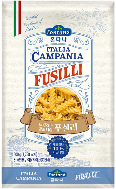 폰타나 이탈리아 캄파니아 푸실리, 500g, 2개