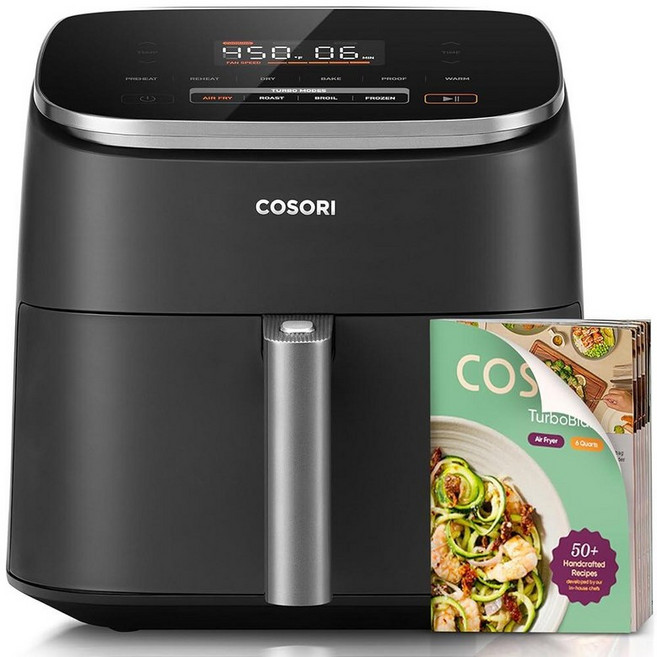 코소리 9-in-1 터보블레이즈 에어프라이어 6 Qt 세라믹 코팅 90 u2013450 F 고른 결과, Dark Gray, 6QT, 5 Air fryer + Paper Liners, Dark Gray_160717