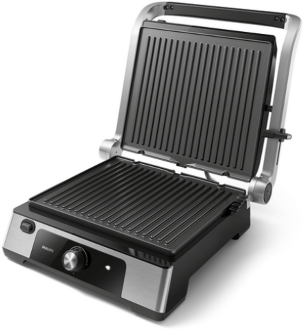필립스 180도 양면 전기그릴 5000 시리즈 블랙 캠핑용 간편 세척, (AS가능)HD6301/프리미엄