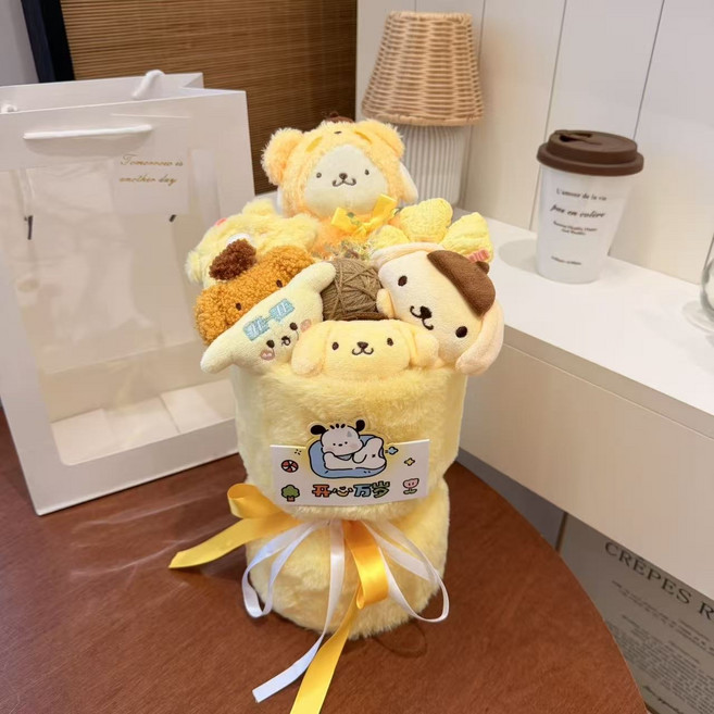 My Melody 絨毛玩偶花束, 1件, 布丁狗+禮物袋