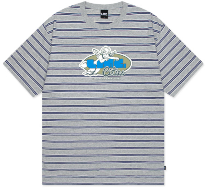 LMC ANGEL STRIPE TEE heather gray