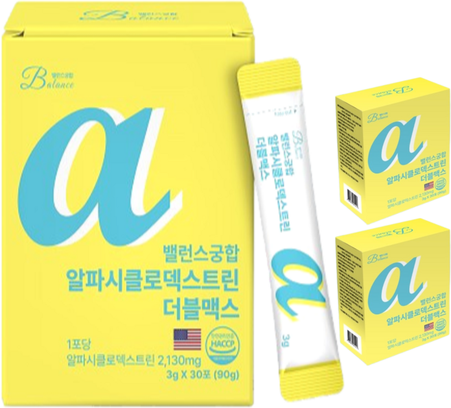 알파CD 분말 알파시클로덱스트린 밸런스궁합 알파 시디 사이클로덱스트린 난소화성말토덱스트린, 3개, 30회분