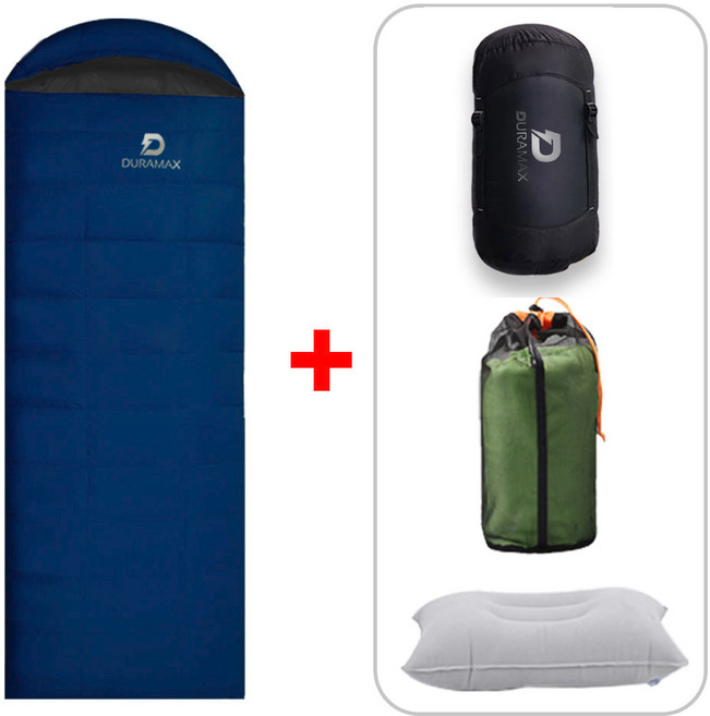 듀라맥스 침낭 사각형 동계 구스 침낭 입체봉제 캠핑 이불 백패킹 차박 망사 커버포함, 2000g, 네이비, 1개