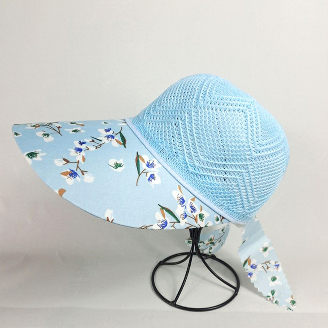 모델엄마 여름용 플로럴 와이드 썬캡 버킷햇 밴딩 챙모자(4colors)