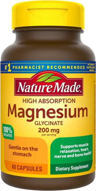 Nature Made 네이처메이드 마그네슘 글리시네이트 200mg, 60정, 1개