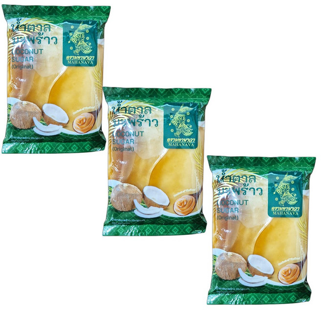 태국식품 오리지날 갈색설탕 코코넛 슈가 500g 팜슈가 COCONUT SUGAR, 3개