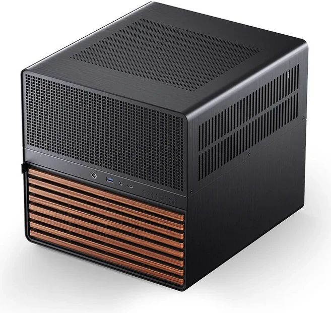 존스보 N5 미드타워 PC 케이스 ATX/ITX/MATX/E-ATX 메인보드 지원 160mm CPU 쿨러 12 핫스왑 호두나무 장식, 01 N5