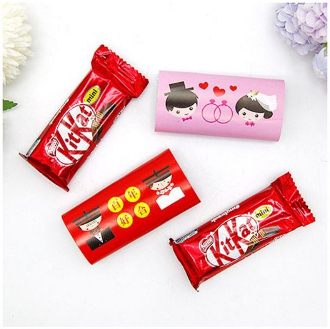FlowerSP KITKAT巧克力 婚宴迎賓禮 婚禮小物, 1個, A款,本賣場商品須購物滿$200元以上才能出貨