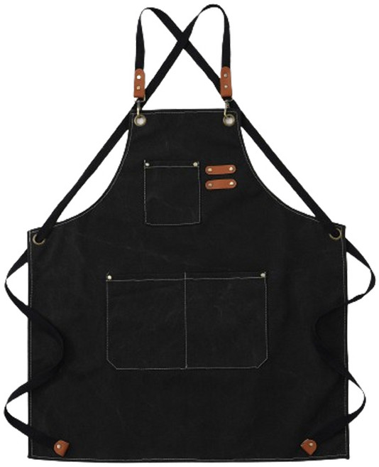 빅사이즈 방수 데님 캔버스 앞치마, 블랙, 1개