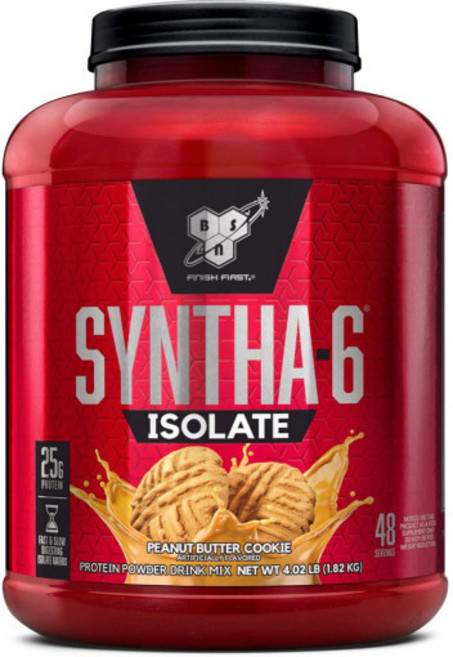 BSN 신타 6 아이솔레이트 1.82kg 초코렛 피넛 버터 유청 단백질 프로틴 파우더, 1개