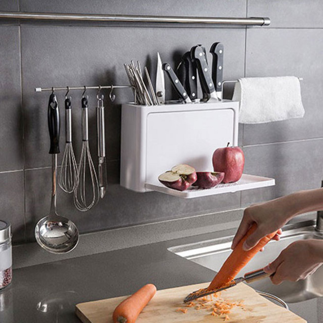 다용도 벽걸이 조리도구 꽂이 만능 수납 정리함, 1개