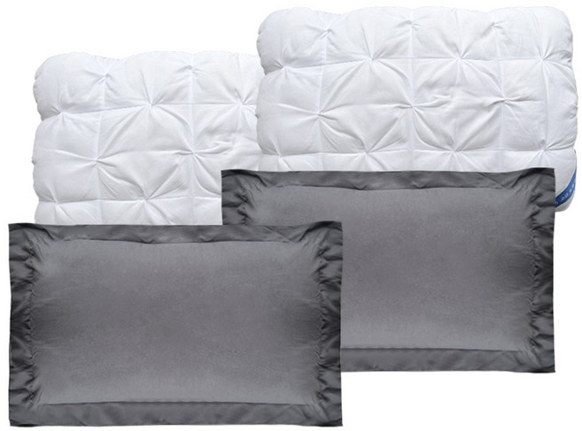 FASEN 베개 이탈리아 7성급 호텔 베개 OEKO-TEX 알러지/진드기방지 항균인증 50x70/40x60 cm 수면 배게 배개 베게 베개솜 배게솜 덤으로 베개커버 1/2개 증정, 하얀색, 2개