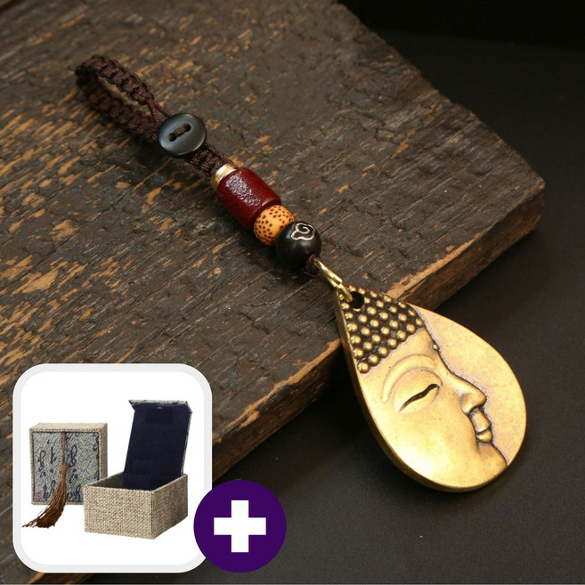 행운공방 고급 황동 매듭 열쇠고리 키링 삼재소멸 소원성취 무병장수, 1개, 석가모니