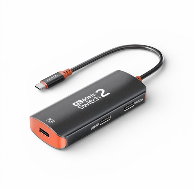 Switch 2 專用 4K 投屏轉換器 支援 PD100W充電, 1個