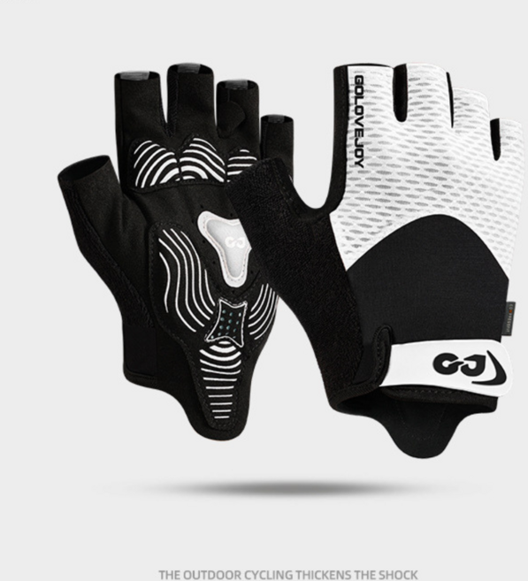 wonerly 아웃도어 그립핏 반장갑 등산 라이딩, 1개, 화이트(White)