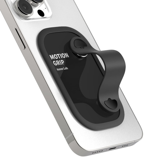 무브랩 거치대 스마트그립 모바일스트링 핸드폰거치대 그립톡 핑거그립 폰스트랩 스마트톡 360도 회전그립 실리콘자석밴드 스마트링 모바일거치대, 1개, 블랙