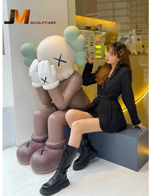 상품컴퍼니 카우스 KAWS 대형 피규어 카페 거실 식당 매장 디스플레이 홈 인테리어 장식품 폭력곰, 브라운