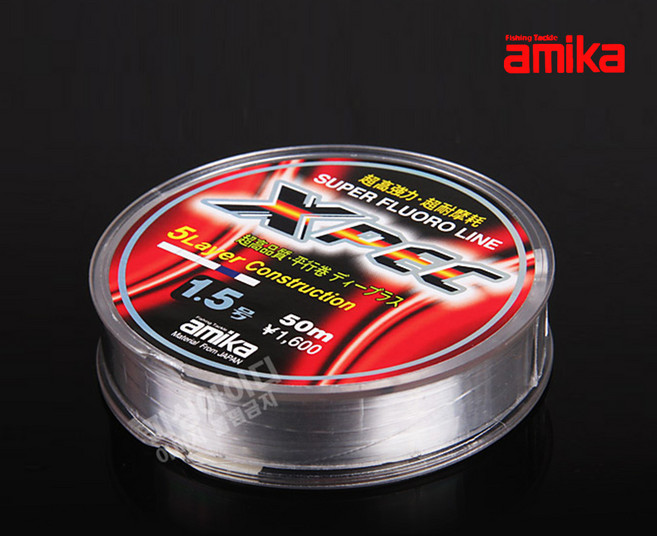 아미카 XPEC 불소 5겹코팅 슈퍼 후로로라인 목줄 50m, 5.0