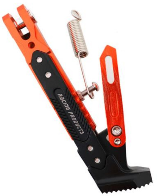 범용 오토바이 킥스탠드 사이드 지지대 킥 브래킷 발 조절식 삼각대 합금 주차, 07 Orange