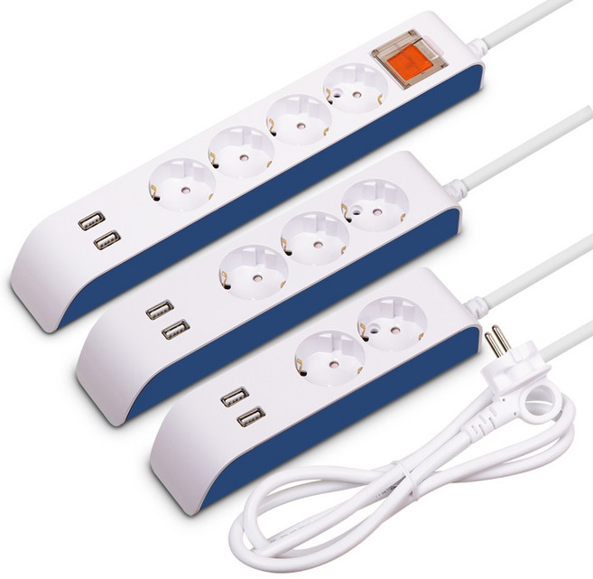 현대일렉트릭 하이탭 USB 2구 충전기 2구 3구 4구 (16A) 멀티코드, USB 2구 충전기 2구 1.5M 멀티코드, 1개