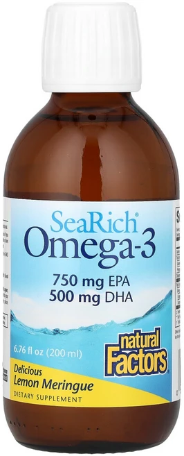 내추럴팩터스 SeaRich 오메가-3 레몬 머랭 6.76 fl oz (200 ml), 레몬머랭, 1개, 200ml - 쿠팡