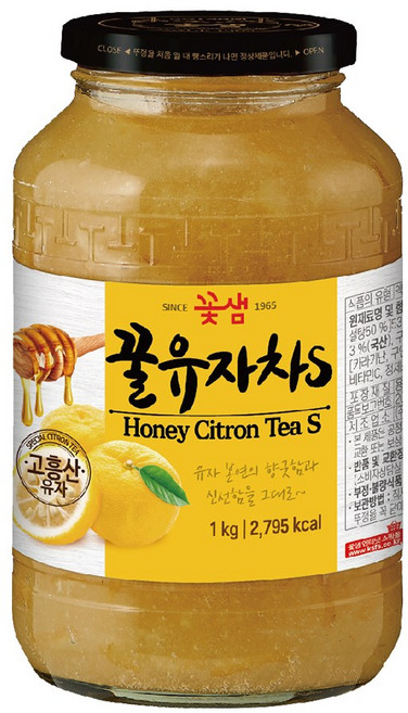 꽃샘 꿀유자차 S, 1kg, 1개입, 3개