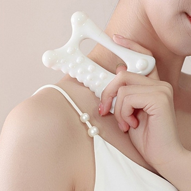 2개세트 림프순환 세라믹 괄사 마사지 두피 승모근 도자기 어깨 목 마사지기, 1개, 상세페이지 참조