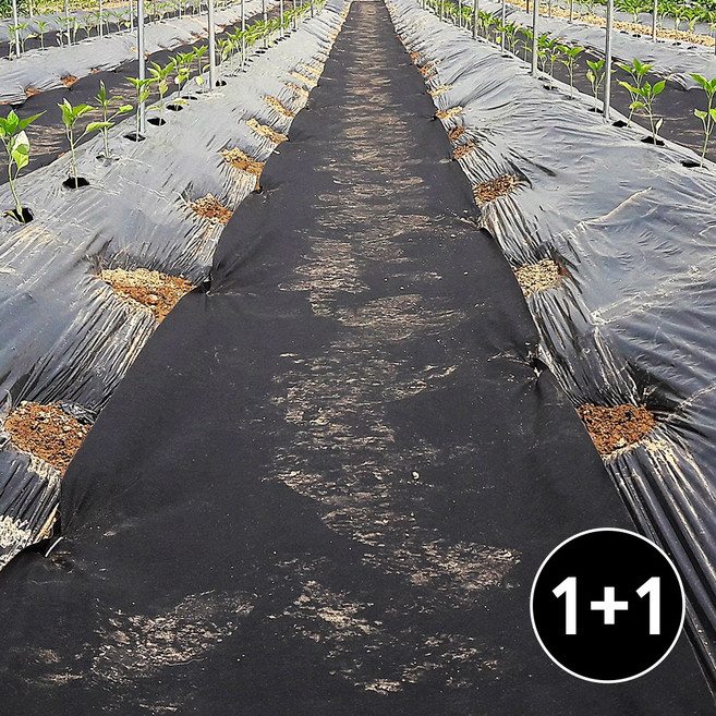 [1+1] 텃밭용 흑색부직포 잡초방지 물빠짐 소량판매, 2개