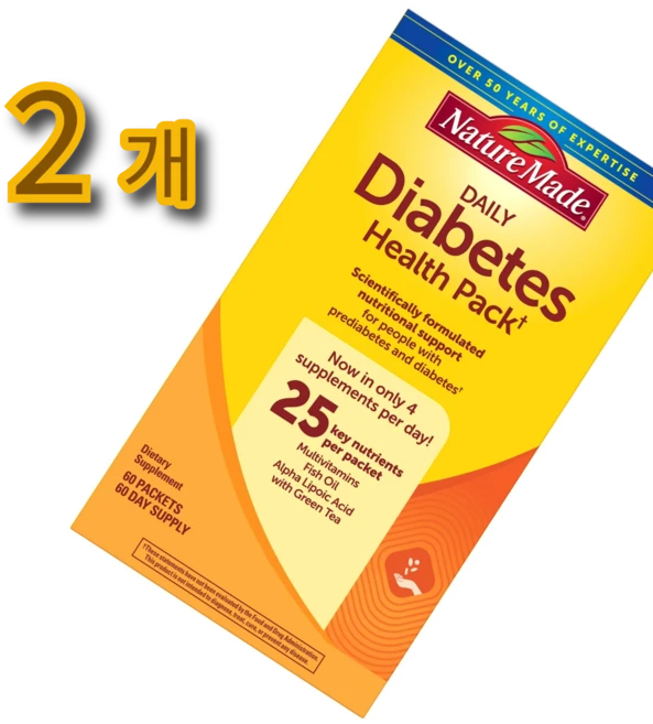 네이처 메이드 다이아비츠 헬스팩 (Nature Made Diabetes Health Pack), 2개, 60회분 - 쿠팡