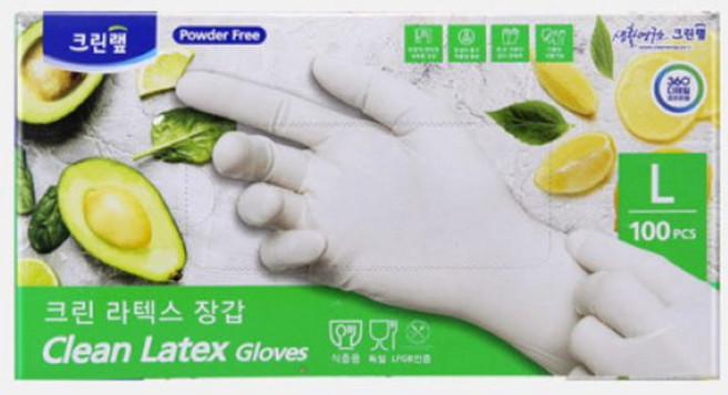 크린랩 라텍스장갑 요리 셰프 100매 중, 아이보리, 1개