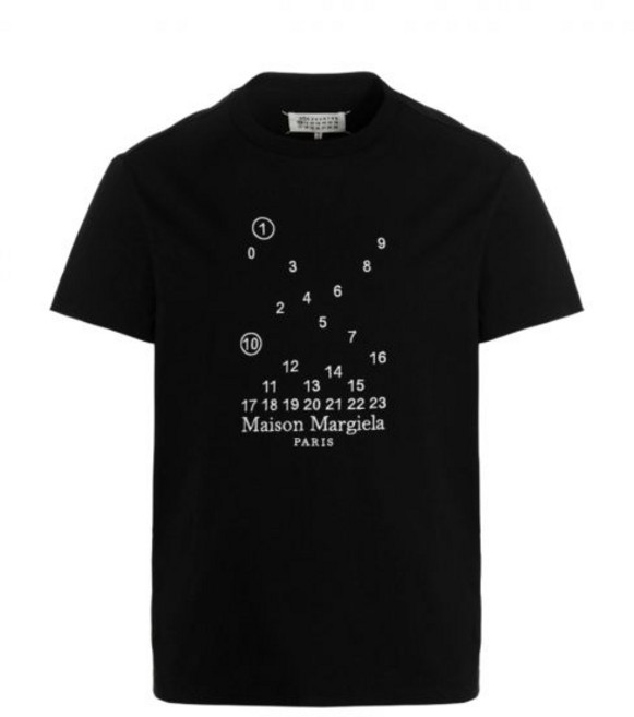 [정품아닐시3배보상] 메종 마르지엘라 뉴메릭 로고 마코 코튼 티셔츠 블랙 Numeric Logo Mako Cotton T-Shirt Black