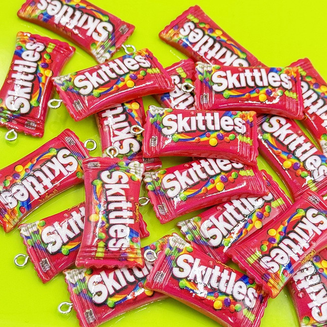 과자 펜던트 젤리 키링 만들기 참 열쇠고리 핸드폰줄 포인트 재료 미니어쳐 악세사리 부자재 참장식, 1개, 스키틀즈 펜던트