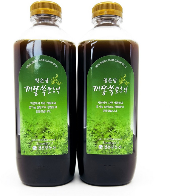 청운당농산 개똥쑥즙 발효액 진액 액기스 효소no, 2개, 900ml