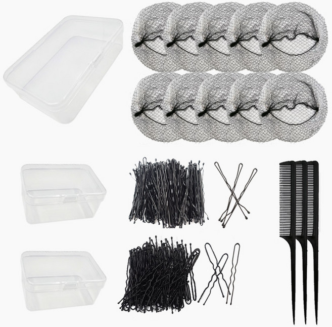 메리지엥 승무원 올림 머리망 세트 실망 헤어망, 혼합, 1개