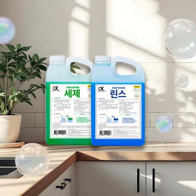 고농축 프리미엄 식기세척기 전용 세제+린스 업소용 1L, 1세트