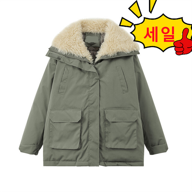 ZAJA 겨울 빅사이즈 카고 패딩 코트 남여공용 기모 아우터