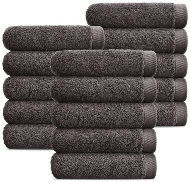 [주주] 흡수력좋은 40수 도톰한 200g 무형광 호텔수건, 브라운, 15개