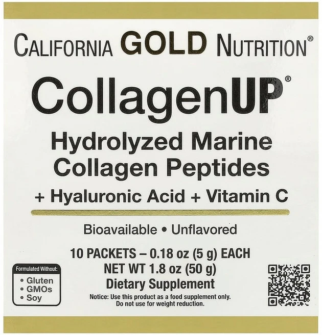California Gold Nutrition CollagenUP® 가수분해 해양 콜라겐 펩타이드 히알루론산 및 비타민C 함유 무맛 10팩 각 5g(0.18oz) CGN-01344, 1 - 쿠팡