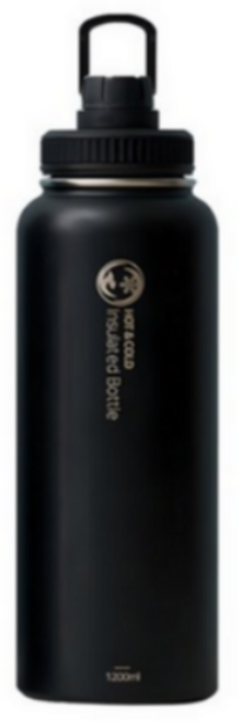 리벤스 핸들 보온보냉 스텐 보틀 텀블러, 블랙, 1.2L, 1개