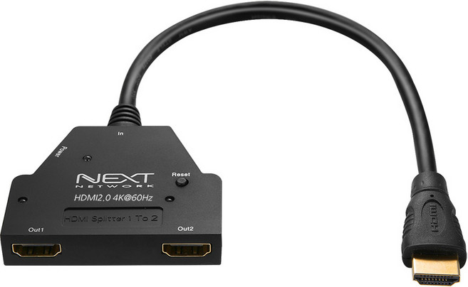 넥스트유 NEXT-402SPC4K60 UHD 1:2 HDMI2.0 Pigtail Splitter, 1개