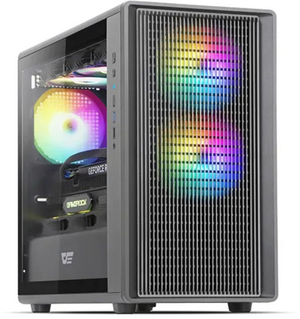 다크플래쉬 darkFlash DB460M MESH RGB 미니타워 컴퓨터 PC 케이스 (블랙), 1개, DB460M MESH RGB 블랙
