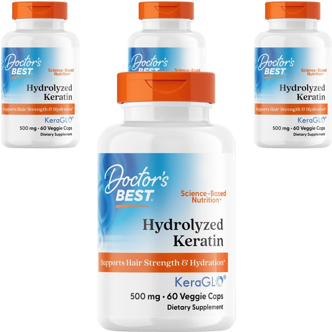 닥터스베스트 하이드롤라이즈드 케라틴 500mg 베지 캡, 60정, 4개 - 쿠팡