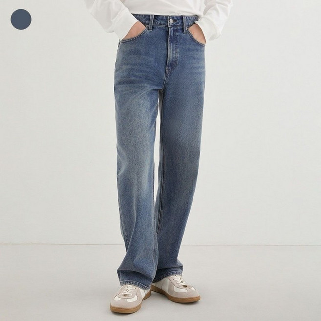 [정품] 게스 남성 슬림 와이드 청바지 데님 마일드 워싱 봄 가을 사계절